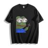Trauriger Frosch hält Kreuz T-Shirt Herren Damen T-Shirts Top - Meme-inspiriertes Unisex-T-Shirt