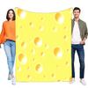 Swiss Cheese Pattern Blanket Large Yellow Fabric with Holes Fun Home Décor Soft Cozy Throw Perfect for Picnic or Party Gift