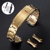 Luxury Curved Flat End Watch Strap 20mm 21mm 22mm Solid Stainless Steel Bracelet for Rolex for Oyster Metal Folidng Buckle Band