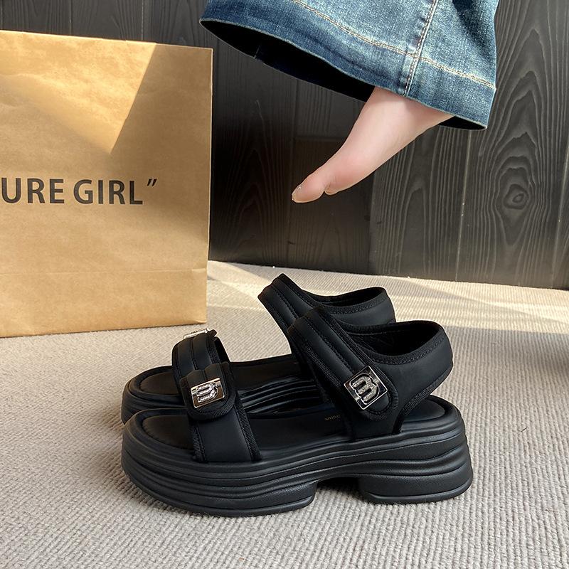 Sports Beach Shoes New Hundred Platform Sandals Women's Matching Heightening Skirt Summer Soft Sole 2025