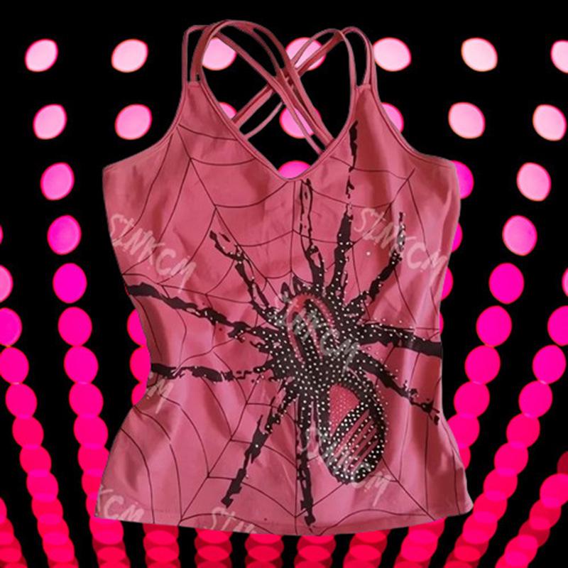 Европейско-американский женский облегающий жилет-майка с горячей стразой - Новый трансграничный топ Small