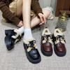 Cowhide Thick-soled Fluffy Women's New Winter Velvet Warm Cotton Shoes Heightening Small Leather Shoes