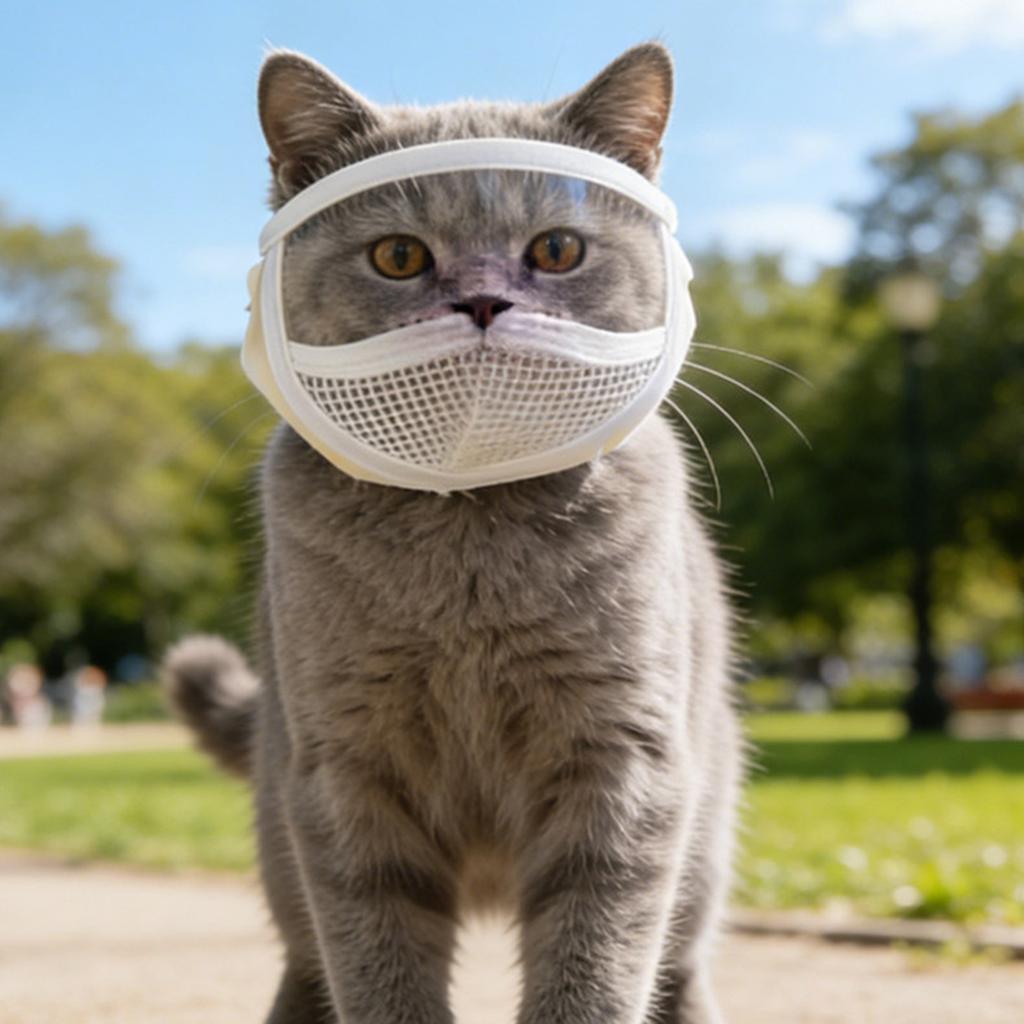Anti Scratching Biting Space Cats Hood Permeable Comfortable Cats Protective Muzzles Anti Licking Cats Head Cover