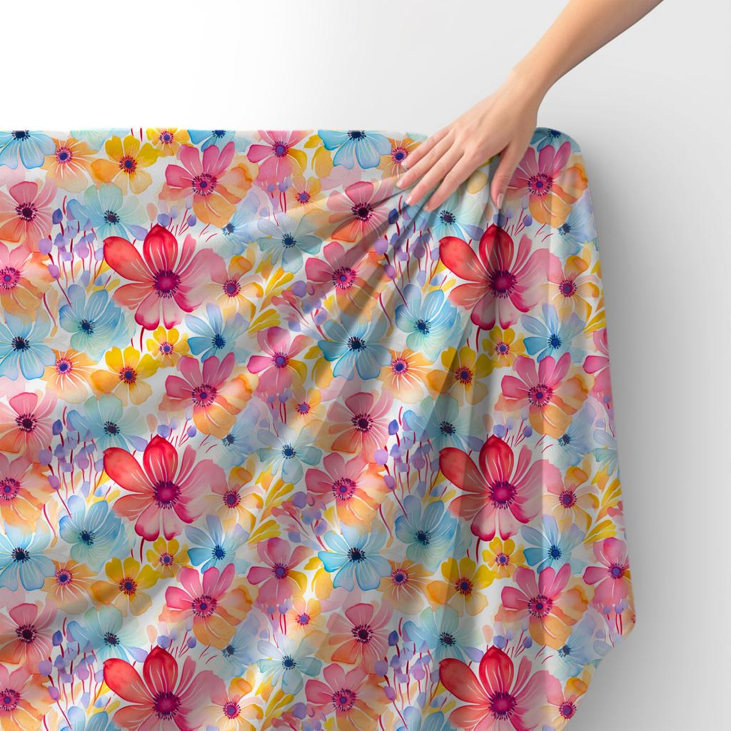 Royal Samt Stoff Polyester Zum Nähen - Motiv Blumen - Rdx2494