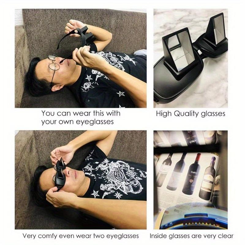 Lazy Eyeglasses Lazy Reading Glasses Prismatic Periscope Horizontal Glasses Lying Down Bed Reading Watching HD Readers Glasses