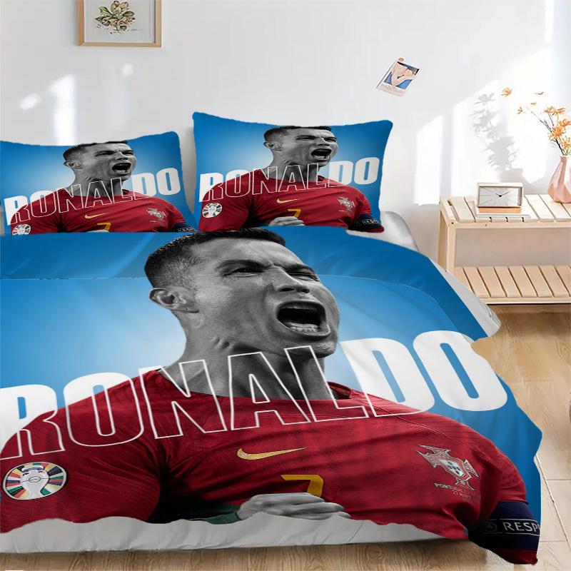 Ronaldo'S Celebration Moment Print 3Pcs Bedding Setduvet Cover With 2 Bedropillowcase Home Birthday Gift