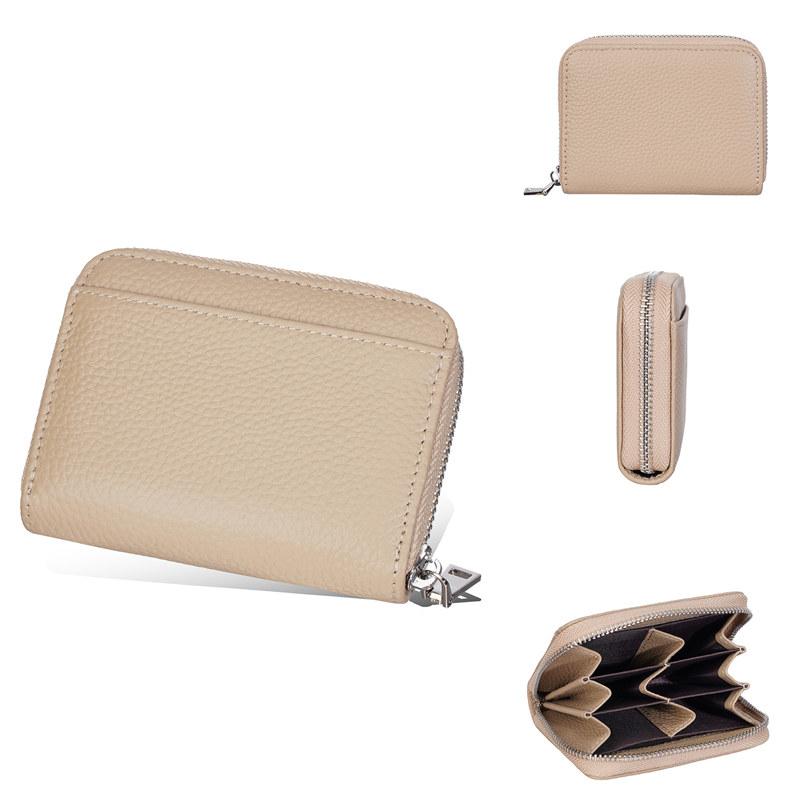 Baellerry Women Fashion Zipper Purse Anti RFID Theft Card Holder Genuine Leather Coin Purses Wallets