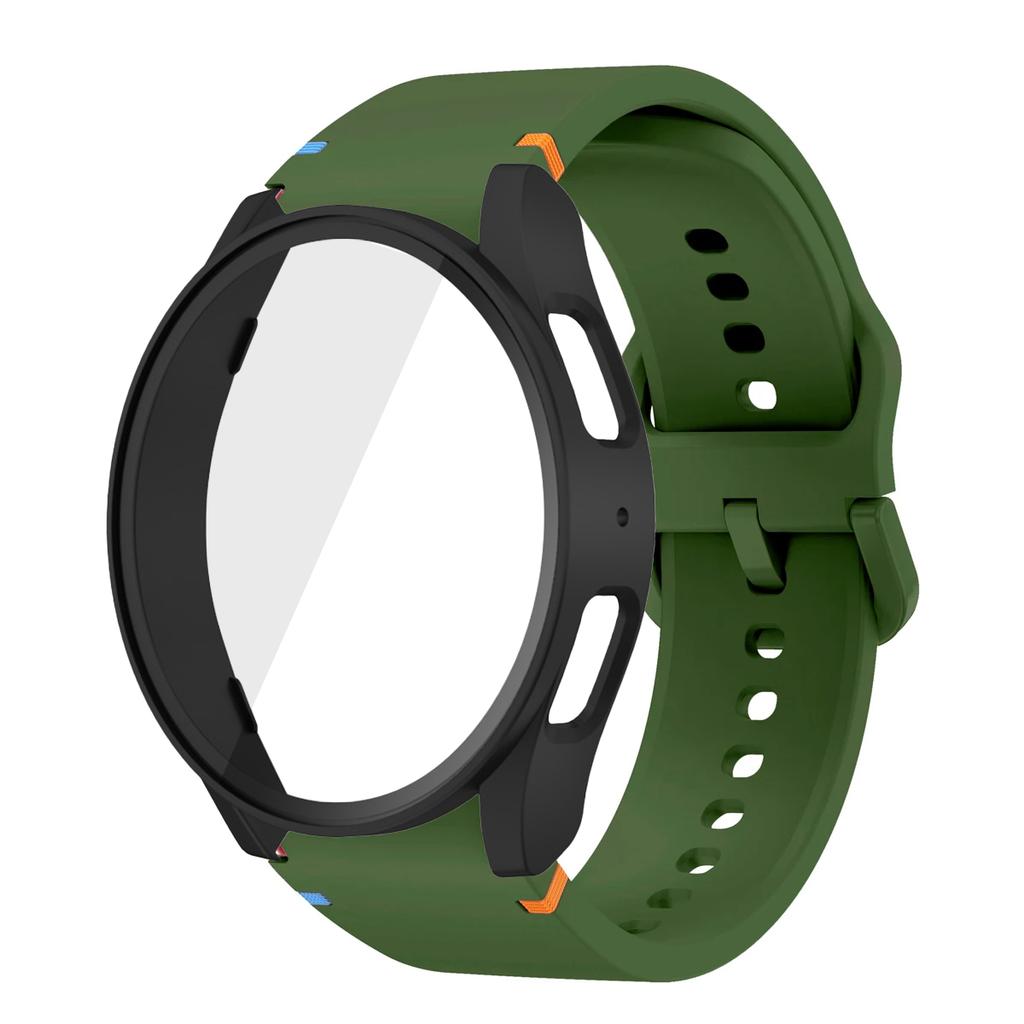 Silikonarmband für Samsung Watch 7 6 5 4 40mm 44mm 5Pro 45mm Armband Mit Hülle Displayschutz Bumper Abdeckung für Handgelenkschmuck