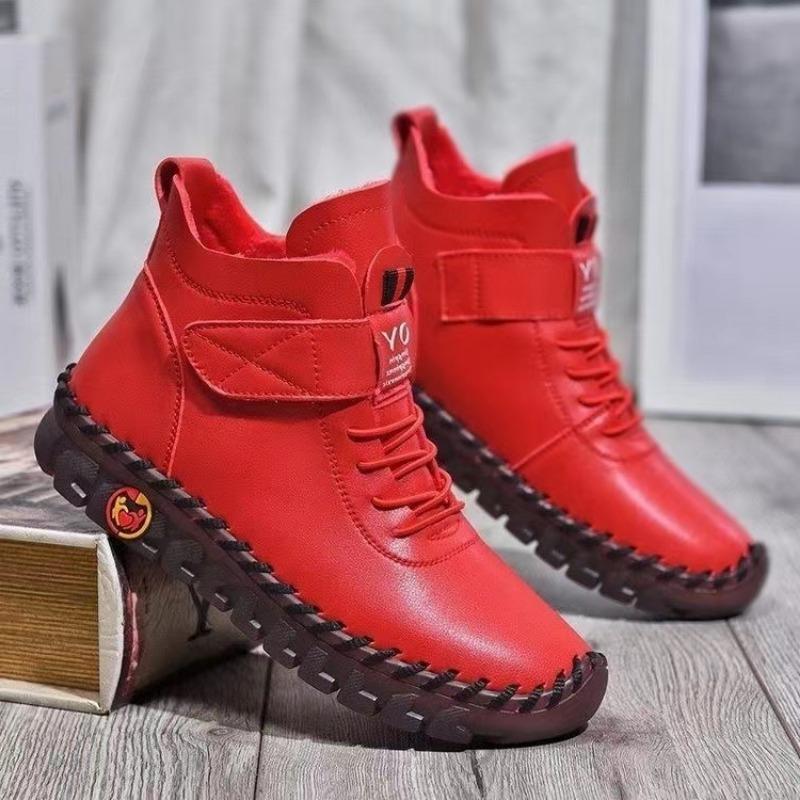 Women's Boots Winter Ankle Boots Hand Sewing Thread Mom's Shoes 2024 New Waterproof Short Snow Boots Botas