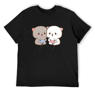Cute Mochi Peach Cat T-Shirt Oversized T Shirt Quick Drying Man Clothes Man T Shirt Heavyweight T Shirts for Men