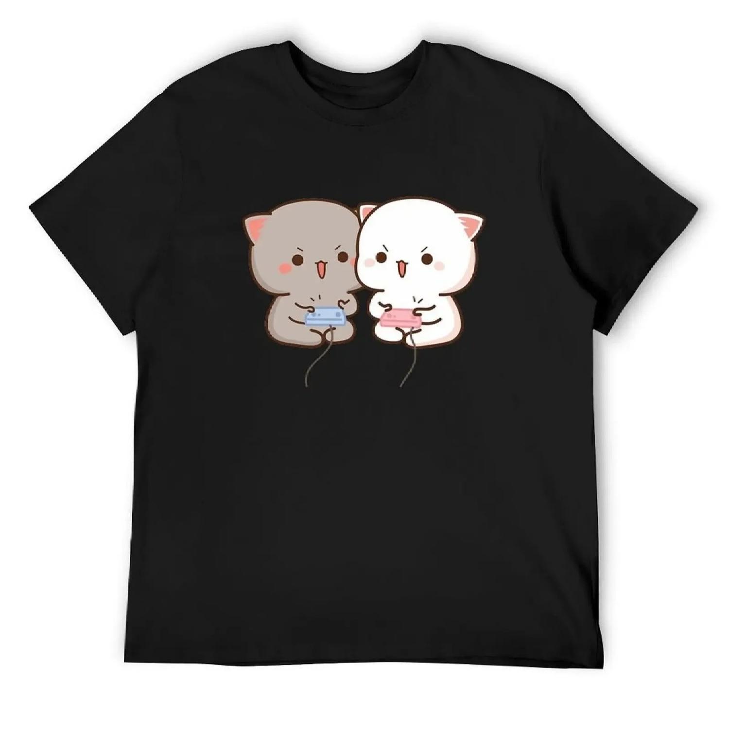 

cute mochi peach cat T-Shirt oversized t shirt quick drying man clothes man t shirt heavyweight t shirts for men XXXXXL різнокольоровий