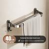 Modern Simple Steel Wallmounted Towel Rack With Foldable Double Bars For Bathroom Storage
