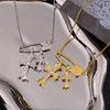 Pin Cross Pendant Necklace Niche Light Luxury High-End Flash Trading Zircon Paper Clip Clavicle Chain Accessories