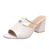 2024 Summer Fashion High Heel Sandals for Women New Design Casual Breathable Thick Heel Button Closure Large Size Shoes