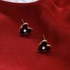 Vintage Heart Butterfly Stud Earrings Small Design Lightweight Luxury French Style Round Women Fashion Jewelry Accessories