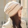 Autumn and Winter Hats Women's Cold Hats Retro Versatile Bald Hats Thermal and Fleece Stacking Hats
