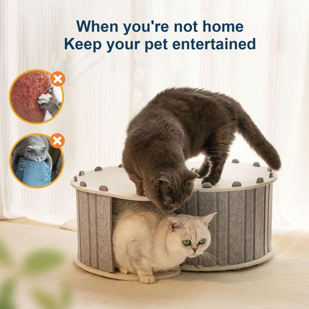 Semi Enclosed Pet Tunnel Cat Bed Waterproof Detachable Cat Felt Bed Playing Felt Nest Tunnel Tunnel Nest Pet Pet Cat W6H7