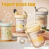 430ML Breakfast Cups Leakproof with Lid Spoon Overnight Oatmeal Cup Set Oats Container Glass Salad Cup