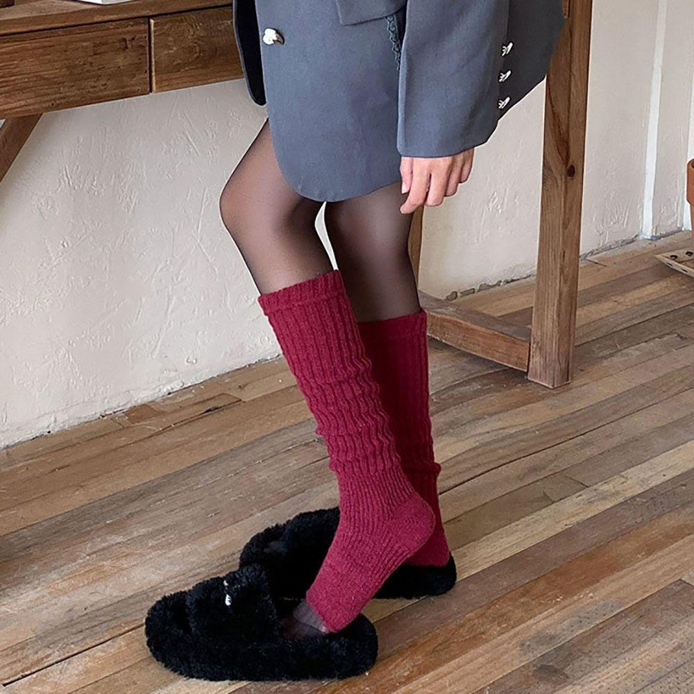 Knitting Lolitas Knitted Socks Cute Sweet Warm Foot Cover New Long Stockings  Autumn Winter