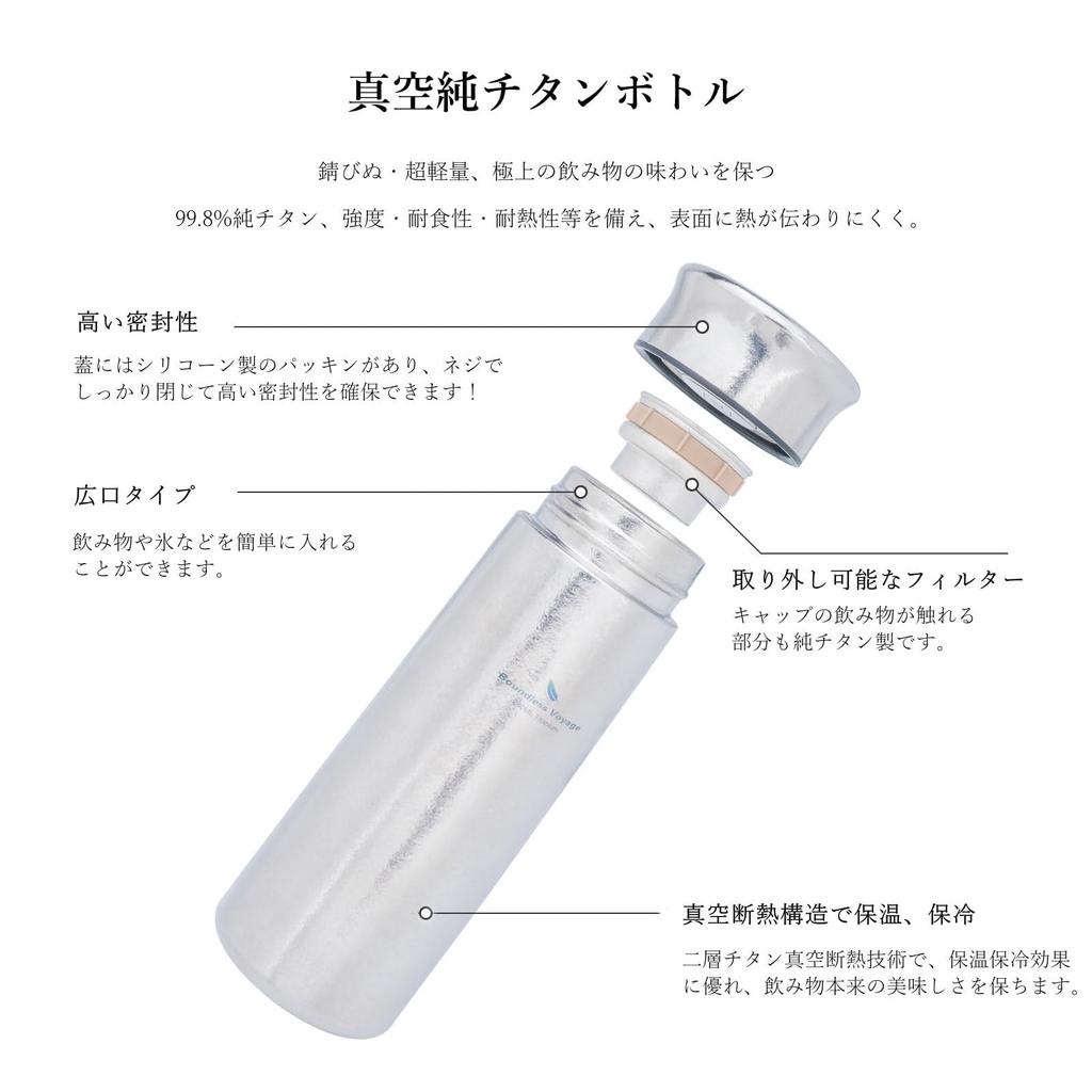Boundless Voyage Titanium Water Vacuum Keeps Drinks Hot or Includes Tea Durable and Lightweight Titanium Compact and Portable for Everyday Outdoor and