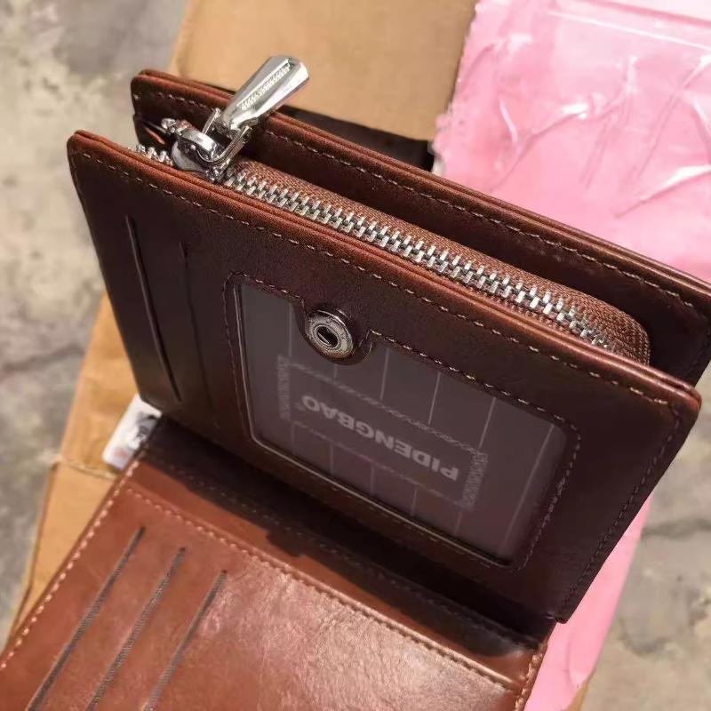 Business Luxury Men Wallets High Quality Short Leather Money Clip Multi Function ID Credit Card Card Holder Vintage Storage Men Clutch Bag