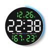 Led Clock Calendar Temperature Clock 25.5*25.5*3cm LED Wall Clock Memory Function Temperature Display Brightness Adjustment