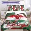 Set Biancheria da Letto Stampata Calcio Ungheria 3 Pezzi Copriletto Traspirante Accogliente come Regalo per Inaugurazione Casa o Festa