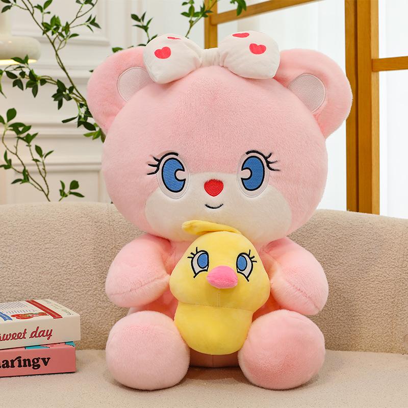 Plush doll toy bow rabbit bow bear boutique doll throw pillow mascot