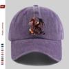 Pc Baseball Cap with Red Dragon Standing On Flaming Rock Pattern Print Fashionable Casual Fire Dragon Print Design Golf Cap H