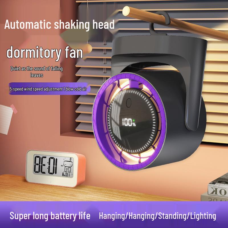 Portable Rechargeable Electric Leafless Desktop Fan with High-Speed Turbine for Dormitory Use