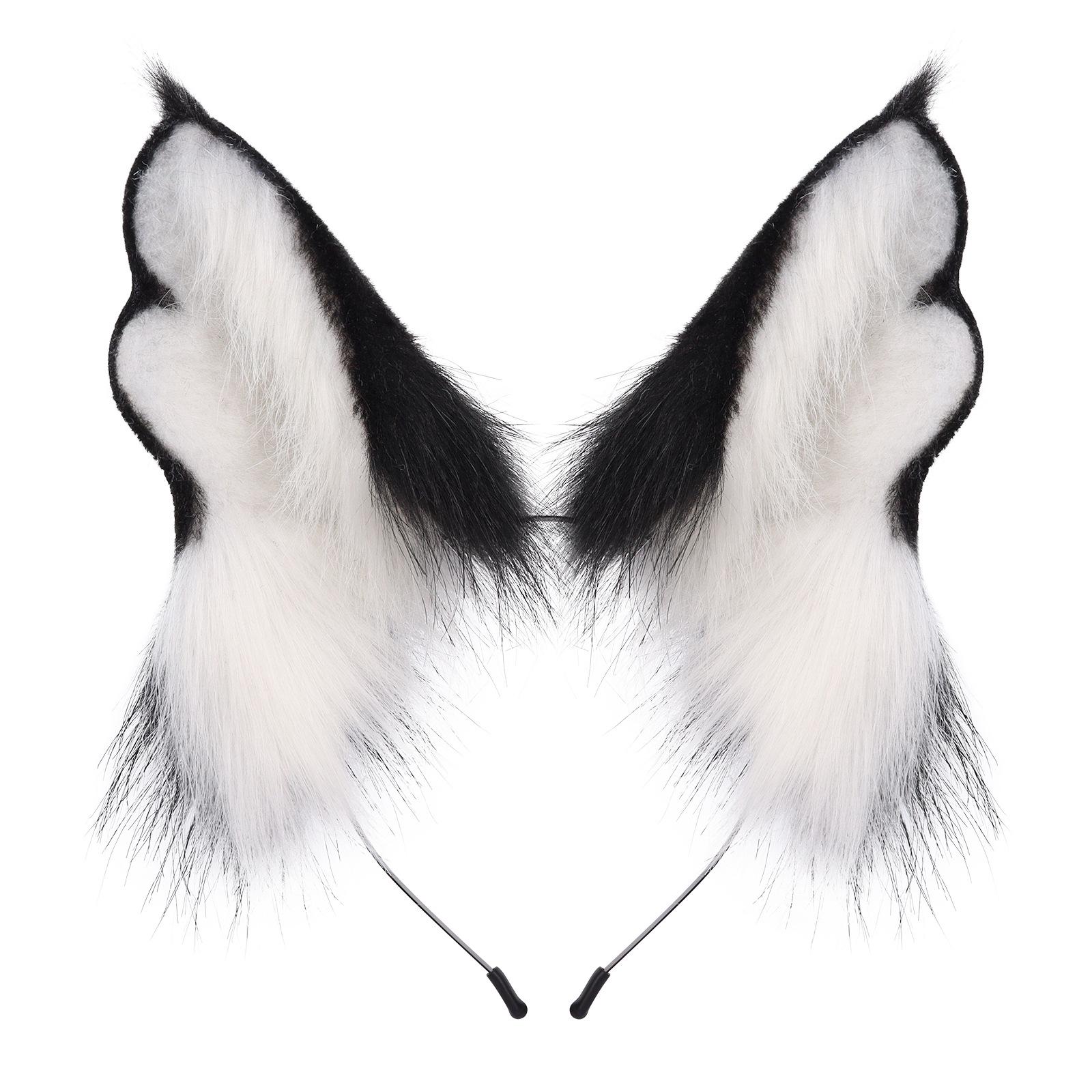 Adjustable Halloween Cosplay Animal Ear Headband чёрный/белый