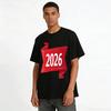 2026 New Year Themed Red Print Casual Versatile Top For Men And Women Pure cotton T-shirt