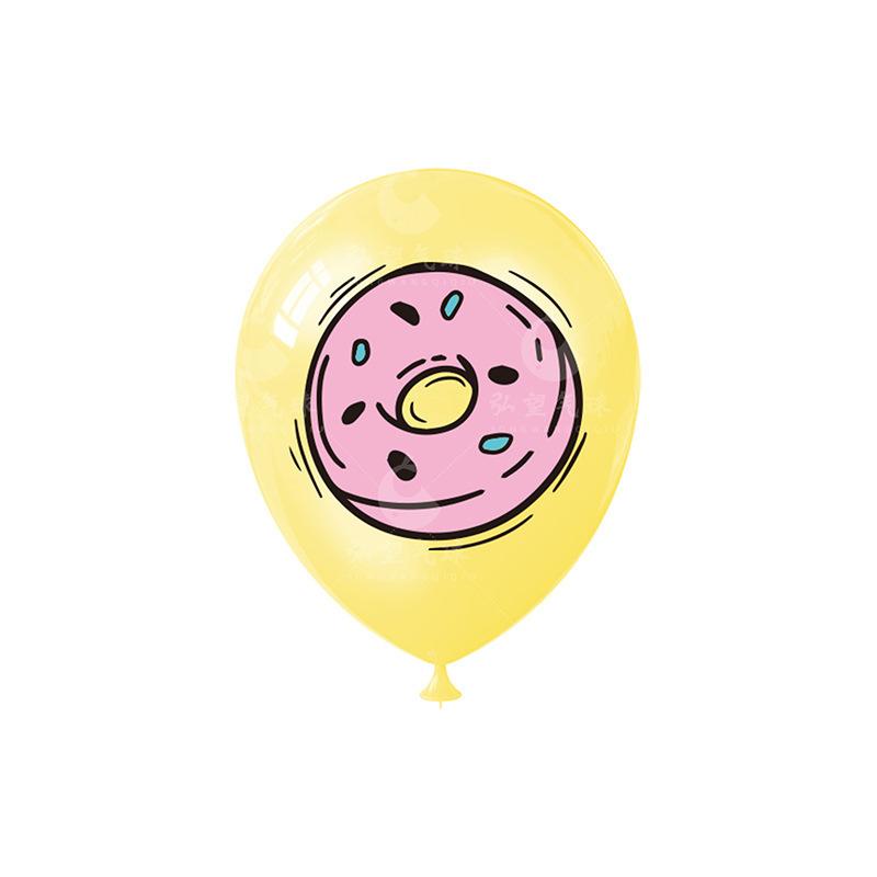 12Inch Pink Donuts Balloon Girls Candy Dessert Birthday Latex Balloons Kids Happy Doughnut Theme Birthday Party Decorative Balon