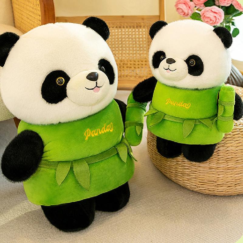 Panda Toy Plush Bamboo Tube Doll Stuffed Animal Doll Pp Cotton Gift Cartoon