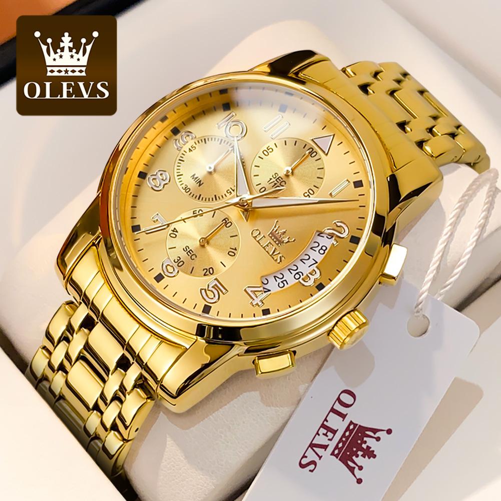 OLEVS New Business and Leisure Watch Multifunction Chronograph with Calendar Quartz Watch Waterproof Luminous Men's Watch