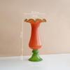 Creative Lotus Leaf Ruffle Glass Vase Plant Pots Table Decoration Flowers Arrangement Modern Floral Vase Room Aesthetic Decor