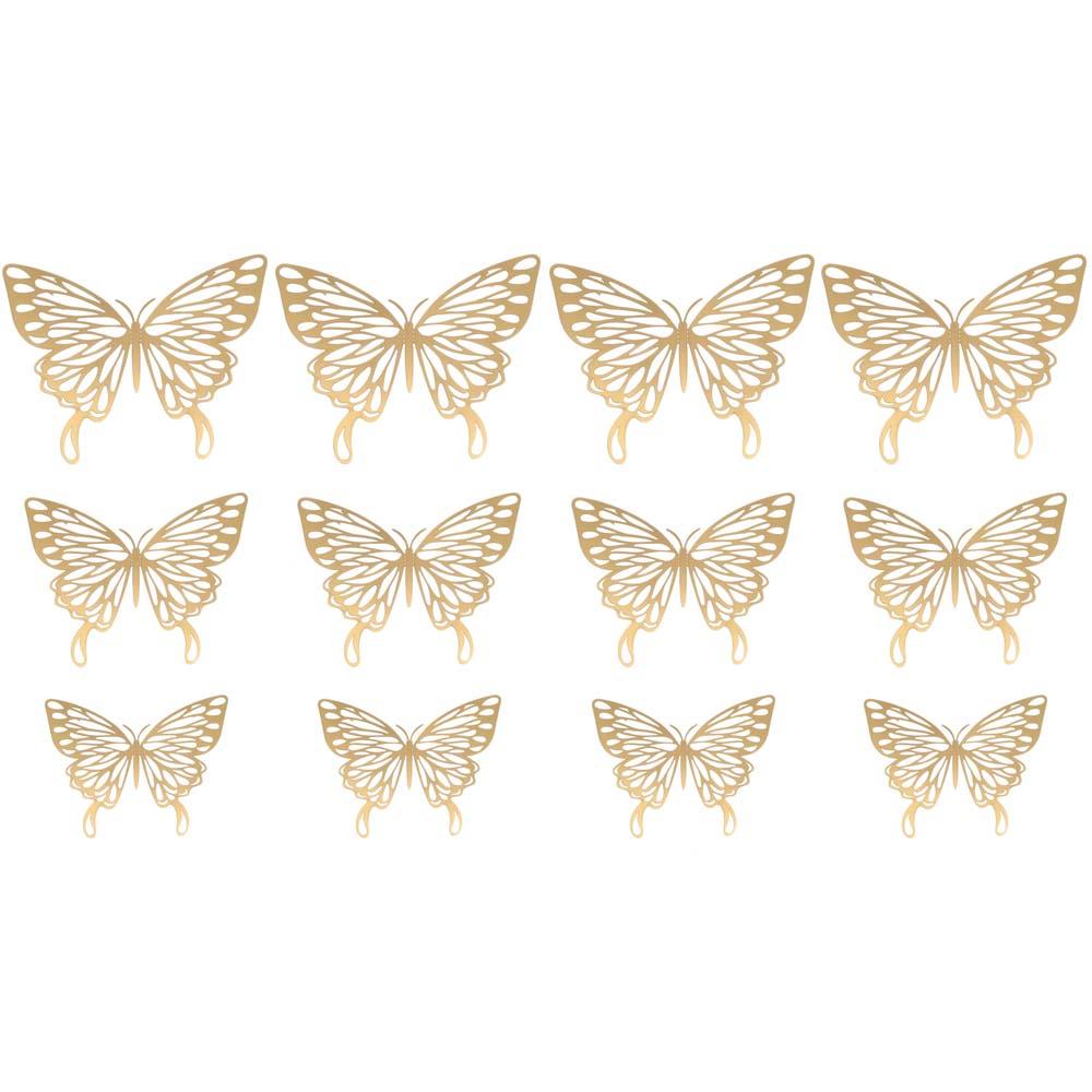 Ornament Home Decoration Gold Silver Rose Gold Mariposas Decals 3D Hollow Butterfly Wall Stickers