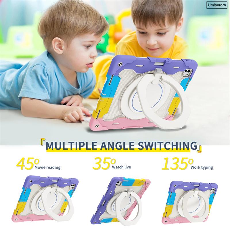 For IPad 10th 11th Gen A16 Air 10.9 Mini 8.3" A17 Pro 11 12.9 13 Inch M5 M4 M3 M2 Heavy Duty Rugged Tablet Case Shockproof Funda