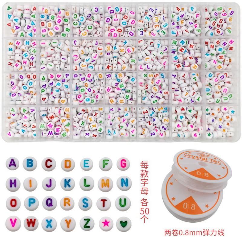 DIY Acrylic Letter Bead Bracelet Kit With 24-Grid 28-Grid Alphabet Beads Handmade Jewelry Crafting