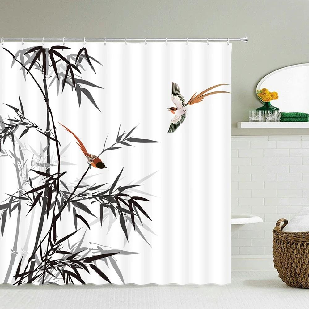 

3D Printed Waterproof Fabric Fresh Flower Plant Shower Curtains Bathroom Decorative Polyester With Hooks Shower Curtain 240X180 W60H190(CM)-1 Pcs