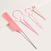 4Pcs/Set Pin Tail Braiding Comb with Remover Ponytail Loop Tools Elastic Professional Hair Looping Tools Hair Styling Tool