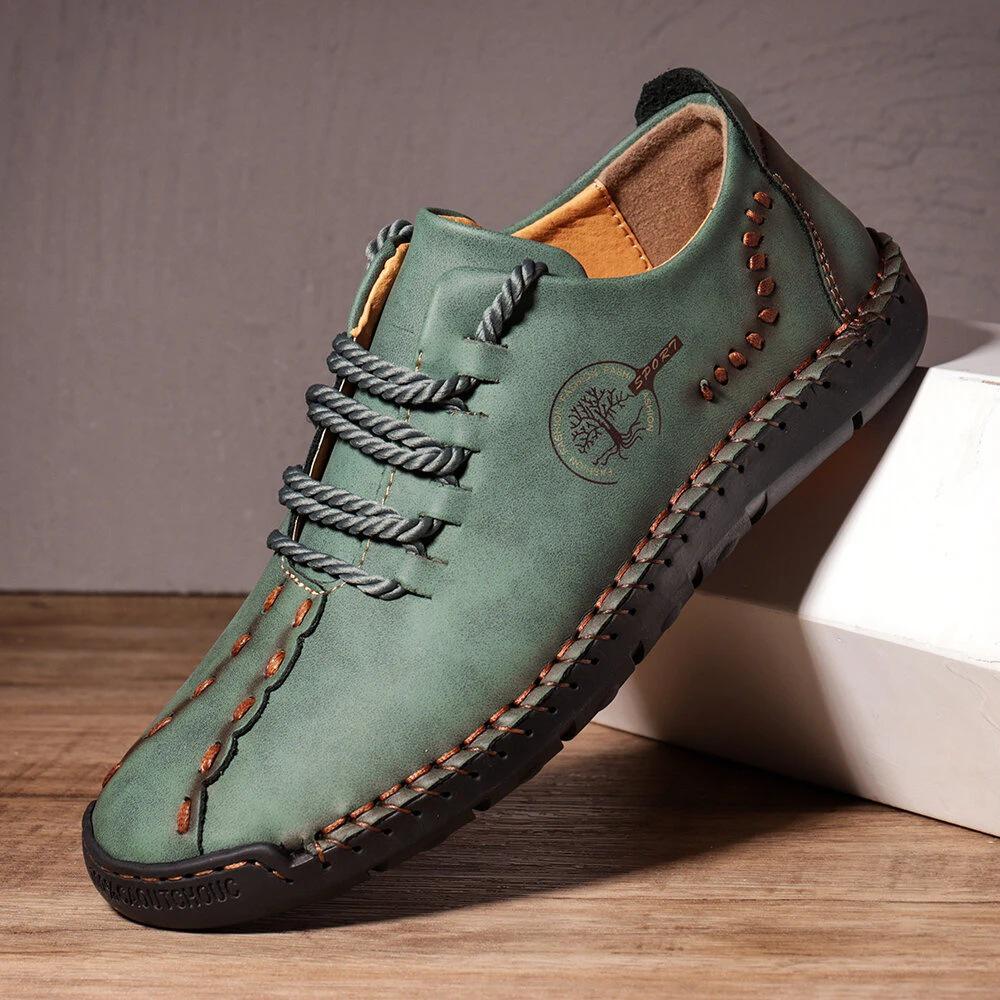 Spring 2026 Men's Casual Leather Driving Shoes - Large Size, Handmade, Hot Selling