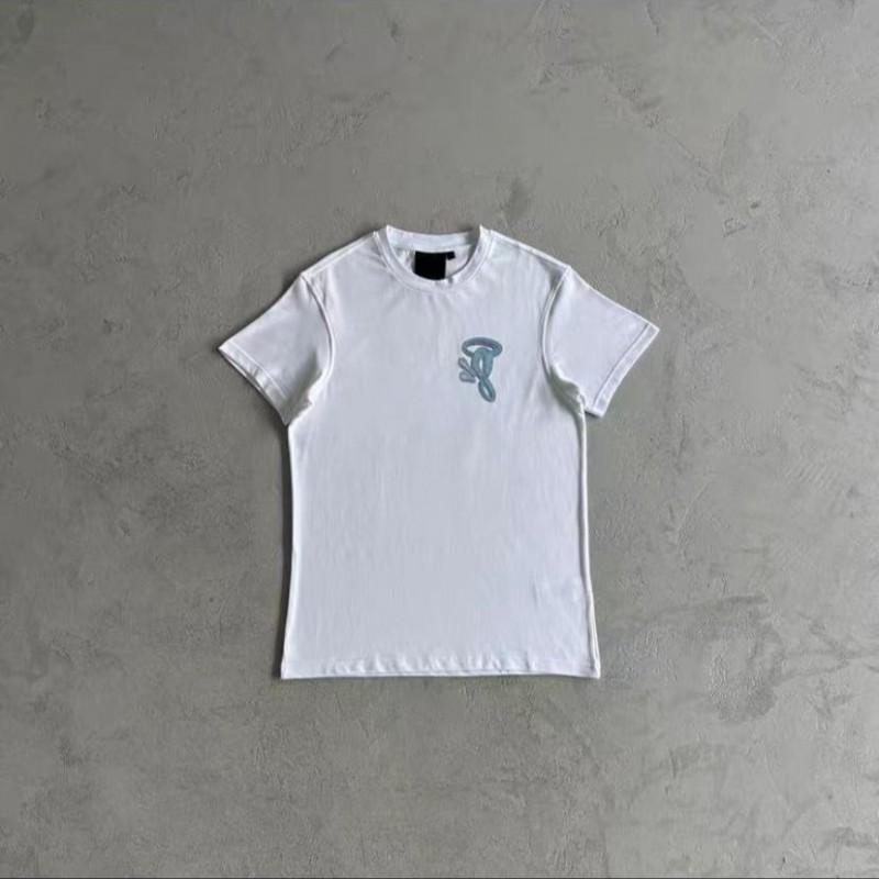 Syna Letter Print Crew Neck Short Sleeve T-Shirt Couples High Street Fashion Casual Top