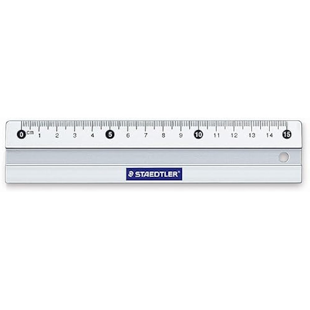 STAEDTLER (STAEDTLER) Straight Edge Aluminum Ruler Scale 15cm with Anti-slip 1 Piece 563 15
