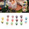 16Pcs Dollhouse Potted Plants Resin 1:12 Scale Lifelike Appearance Vivid Rich Colors Miniature Plants for 1:12 Dollhouse