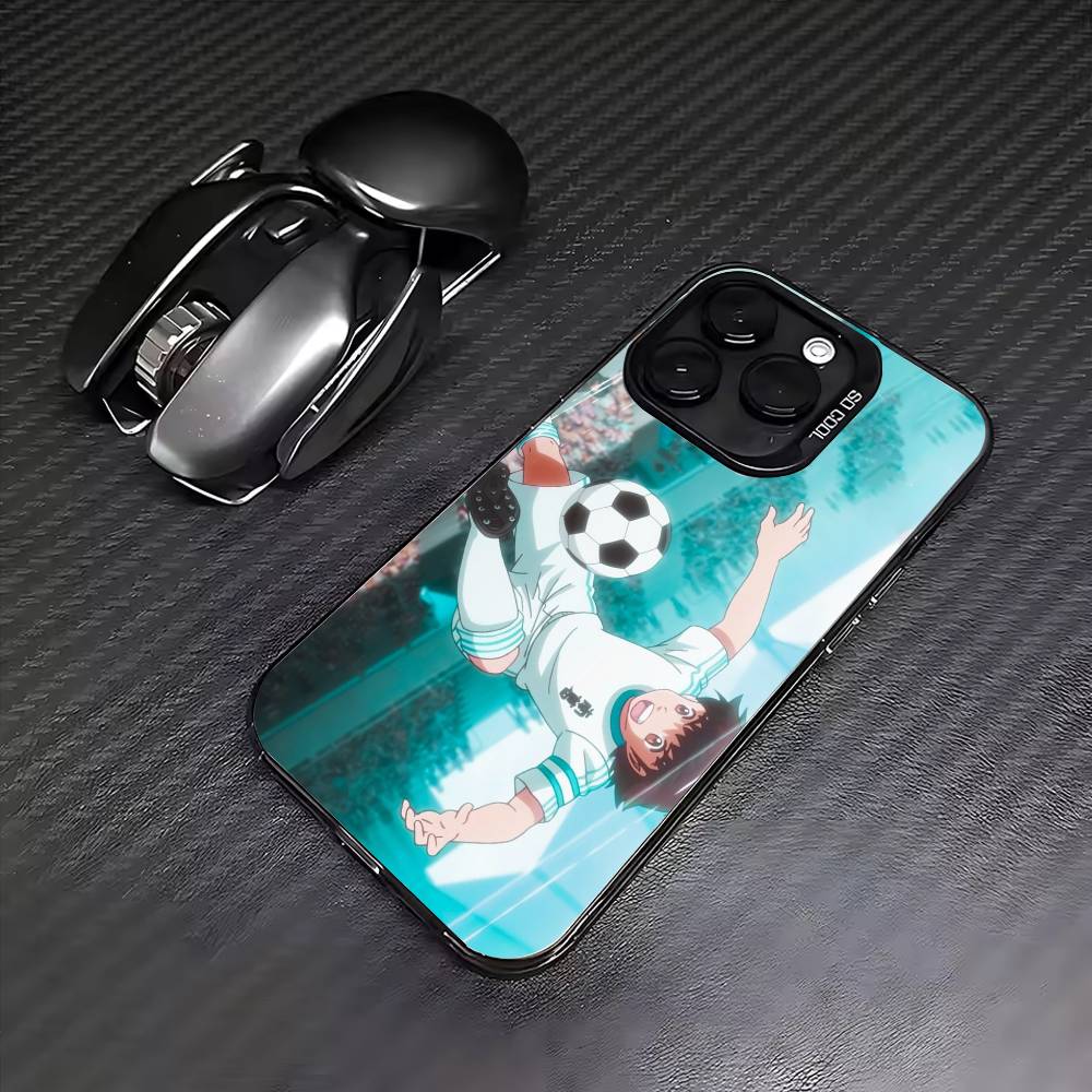 Anime Cool C-Captain T-Tsubasa  Phone Case For iPhone17,16,15,14,13,12,11 Plus,Pro Max Colored Silver Plated Inside Cover