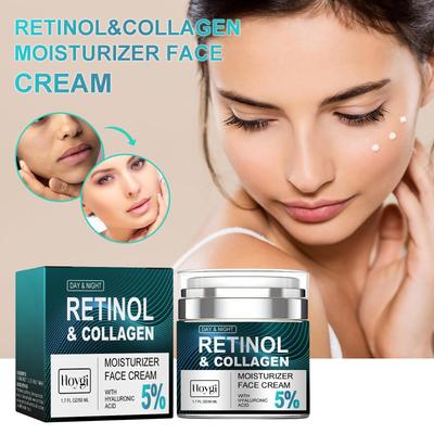 Facial Collagen Cream Containing Retinol and Hyaluronic Acid, Day and Night Anti-aging Skin Care Facial Moisturizing Cream