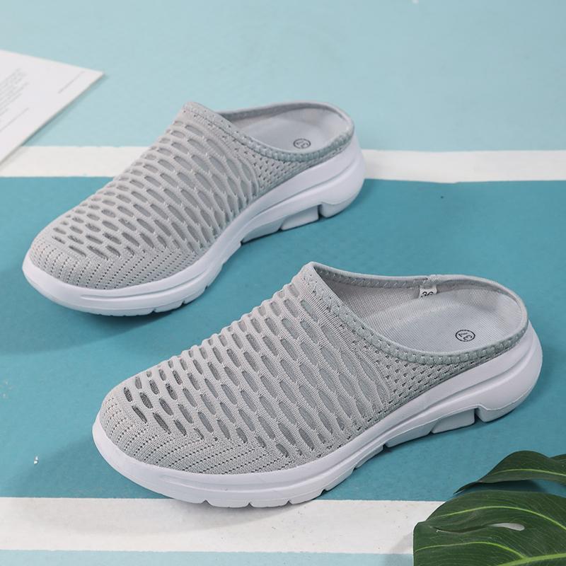 Fashion Shoe for Women New Hollowed Out Lazy Half Slippers Summer Mesh Comfortable Casual Soft Sole Breathable Women's Hiking Slippers