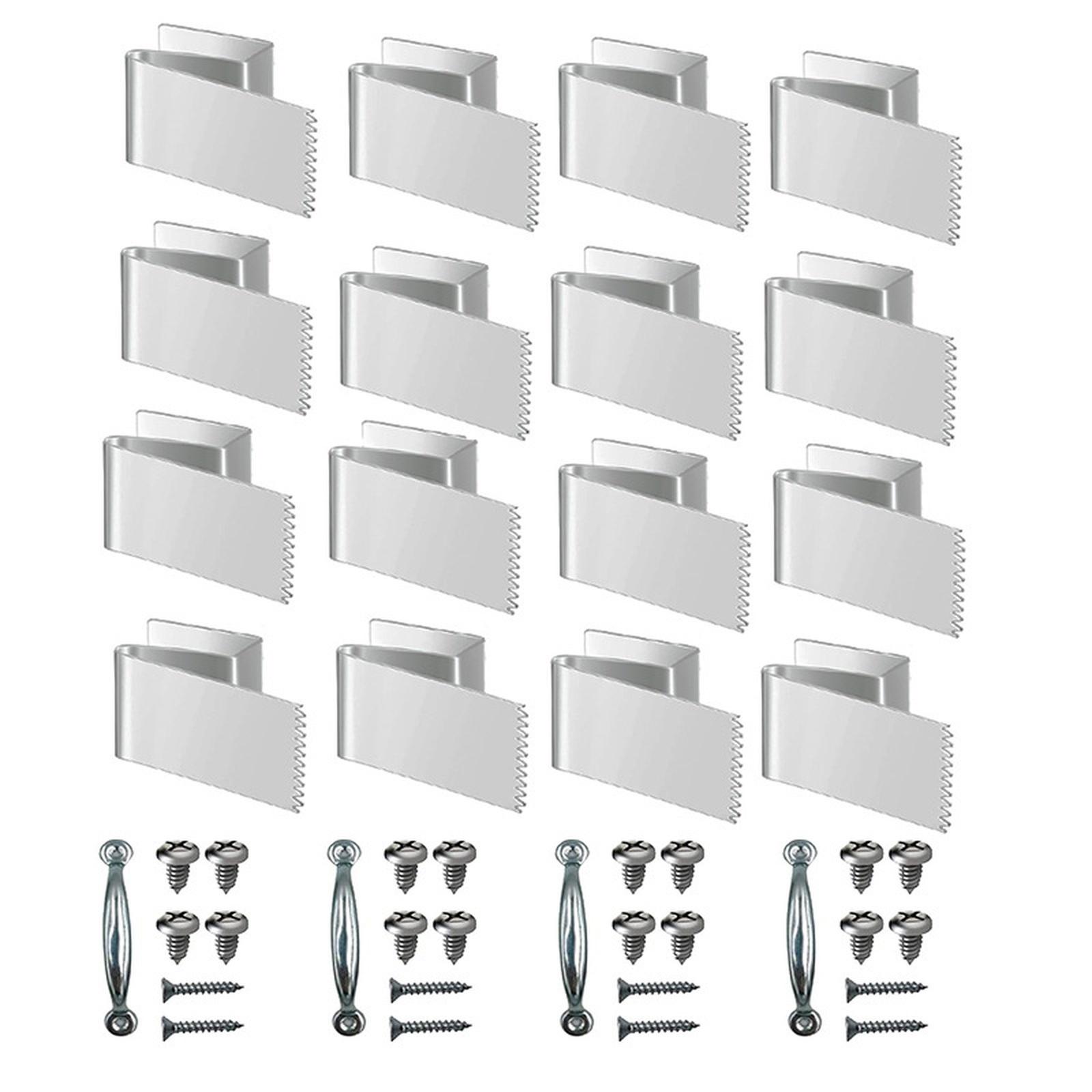 

Window Board,Up Clips for 1/2 Thick Plywood/Brick/Stucco Reusable Clip with Door Handles and Screws one size білий