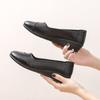 Medium shoes soft sole comfortable spring and summer single shoes new women's wedge heel work shoes casual work leather shoes